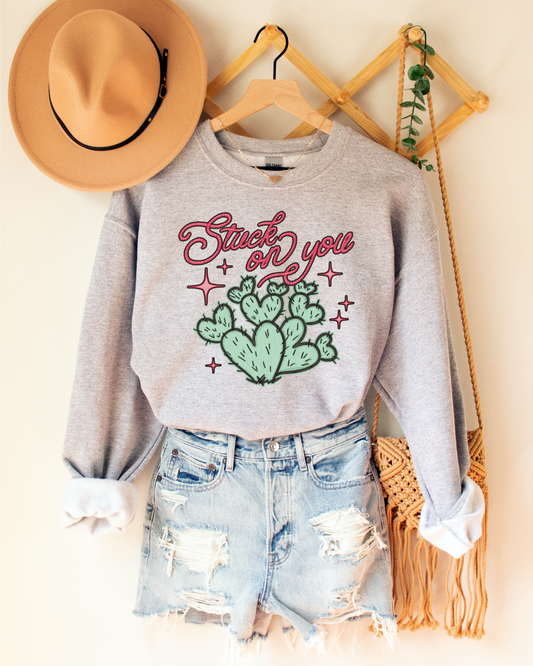 Stuck On You Sweatshirt - Heather Sport Grey