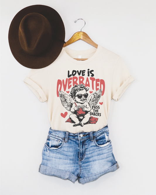 Love Is Overrated Graphic Tee - Vintage White