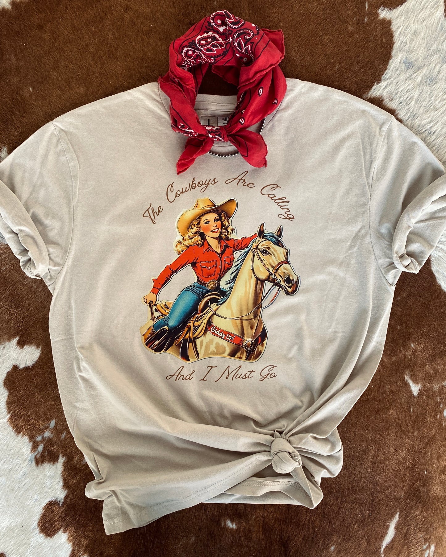 The Cowboys Are Calling Graphic Tee - Heather Tan