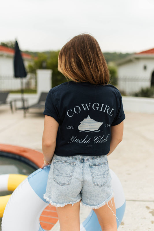 Cowgirl Yacht Club T-Shirt - NavyÂ