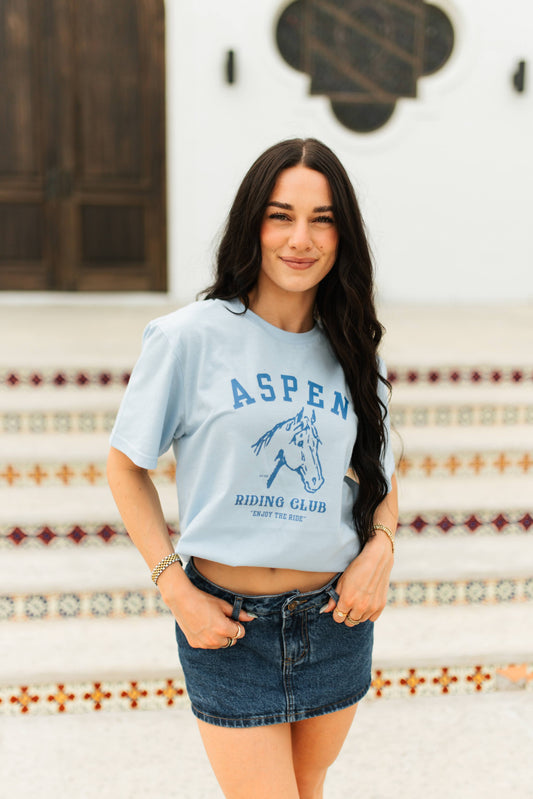 Aspen Riding Club T-Shirt - Light Blue