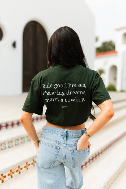 Marry A Cowboy T-Shirt - Forest GreenÂ