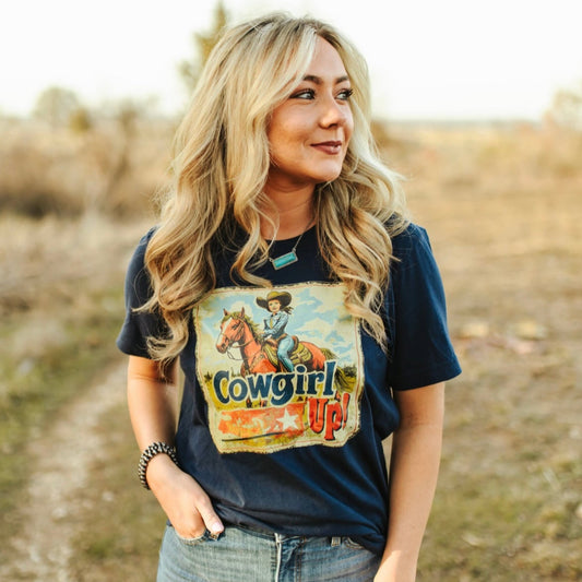 Cowgirl Up Graphic Tee - Navy