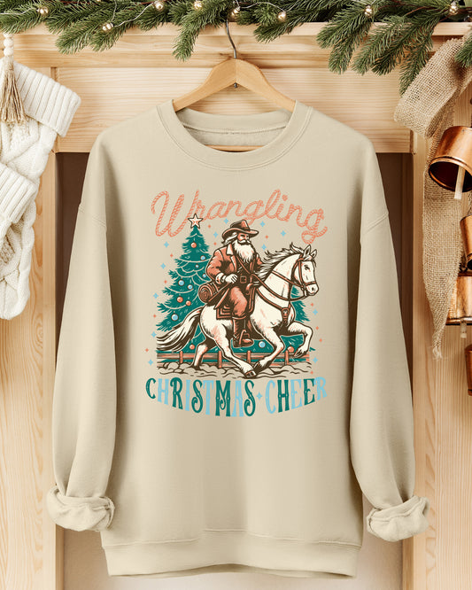 Wranglin Christmas Graphic Sweatshirt - Sand