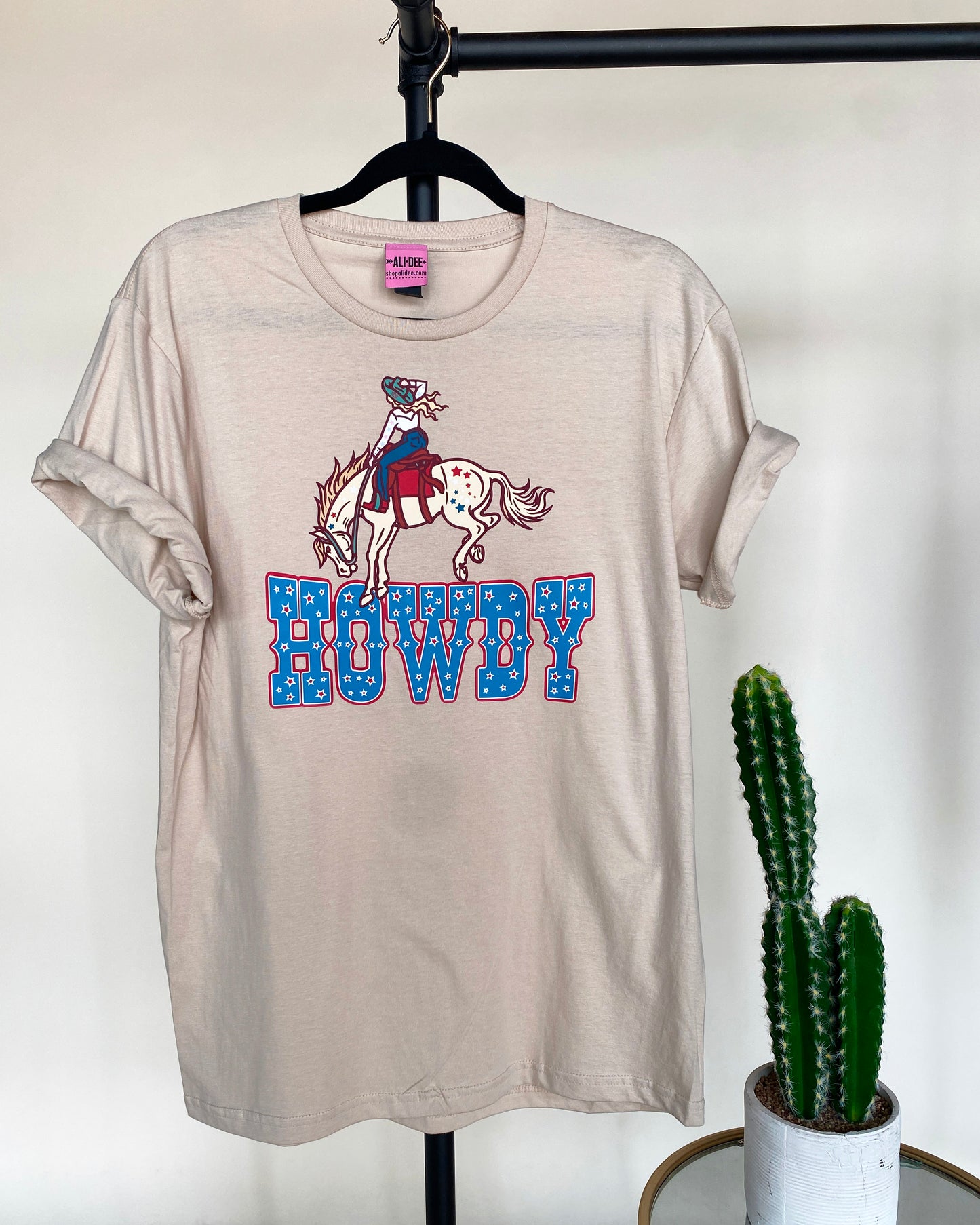 Howdy Americana Cowgal Graphic Tee - Sand
