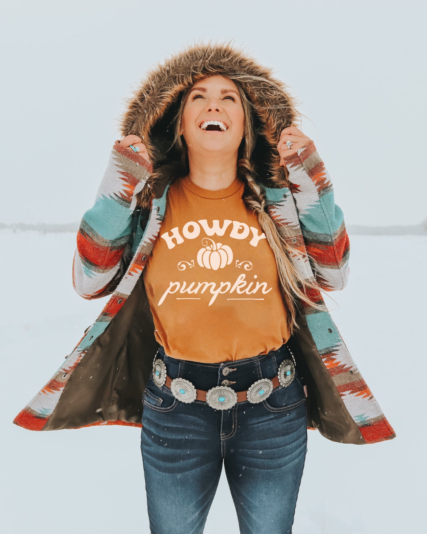 Howdy Pumpkin Graphic Tee - Heather Autumn