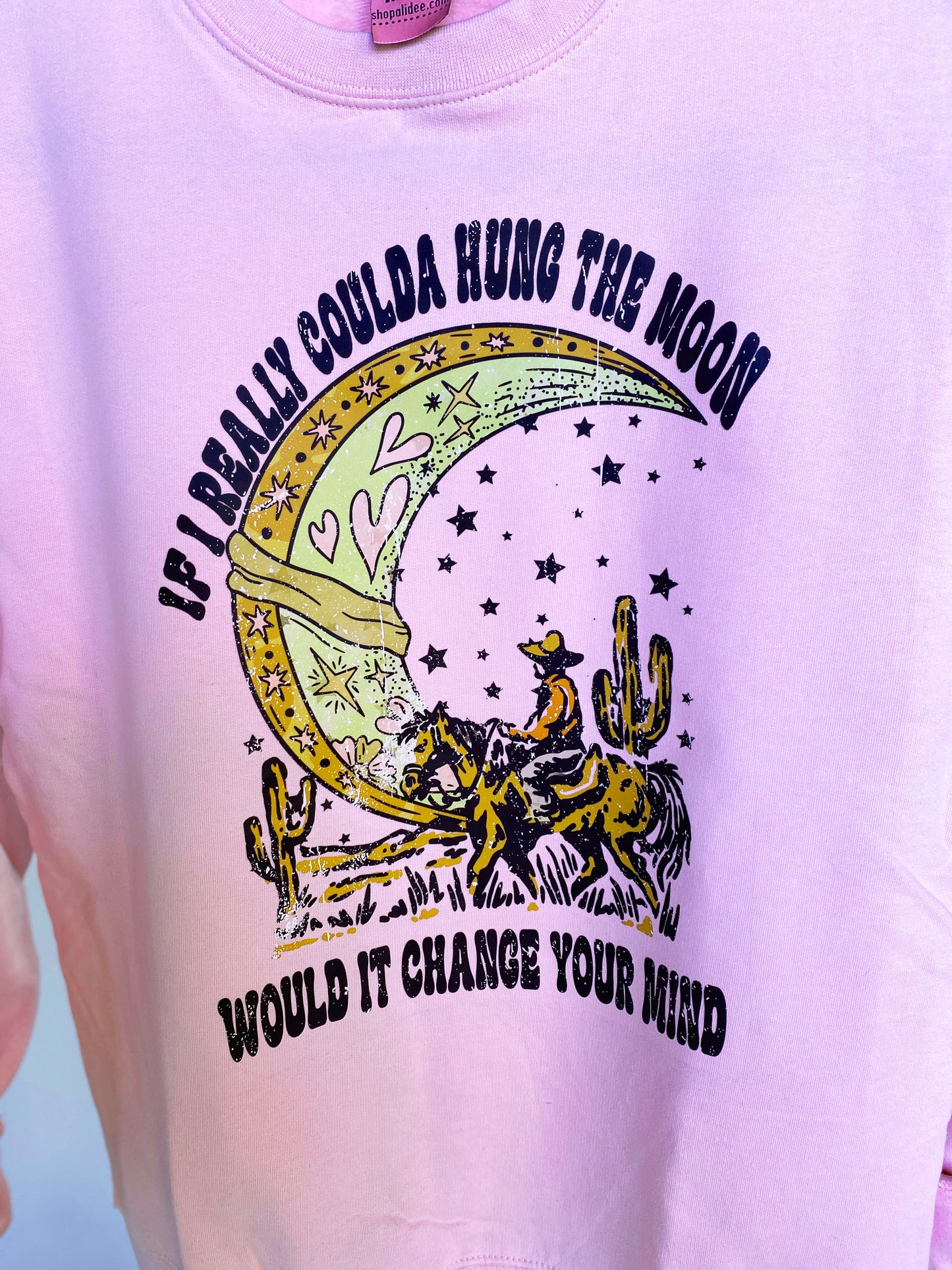 Hung the Moon Valentines Day Graphic Sweatshirt - Pink