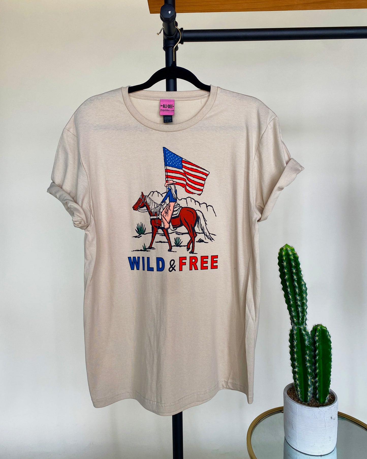 Wild & Free Western Graphic Tee - Sand
