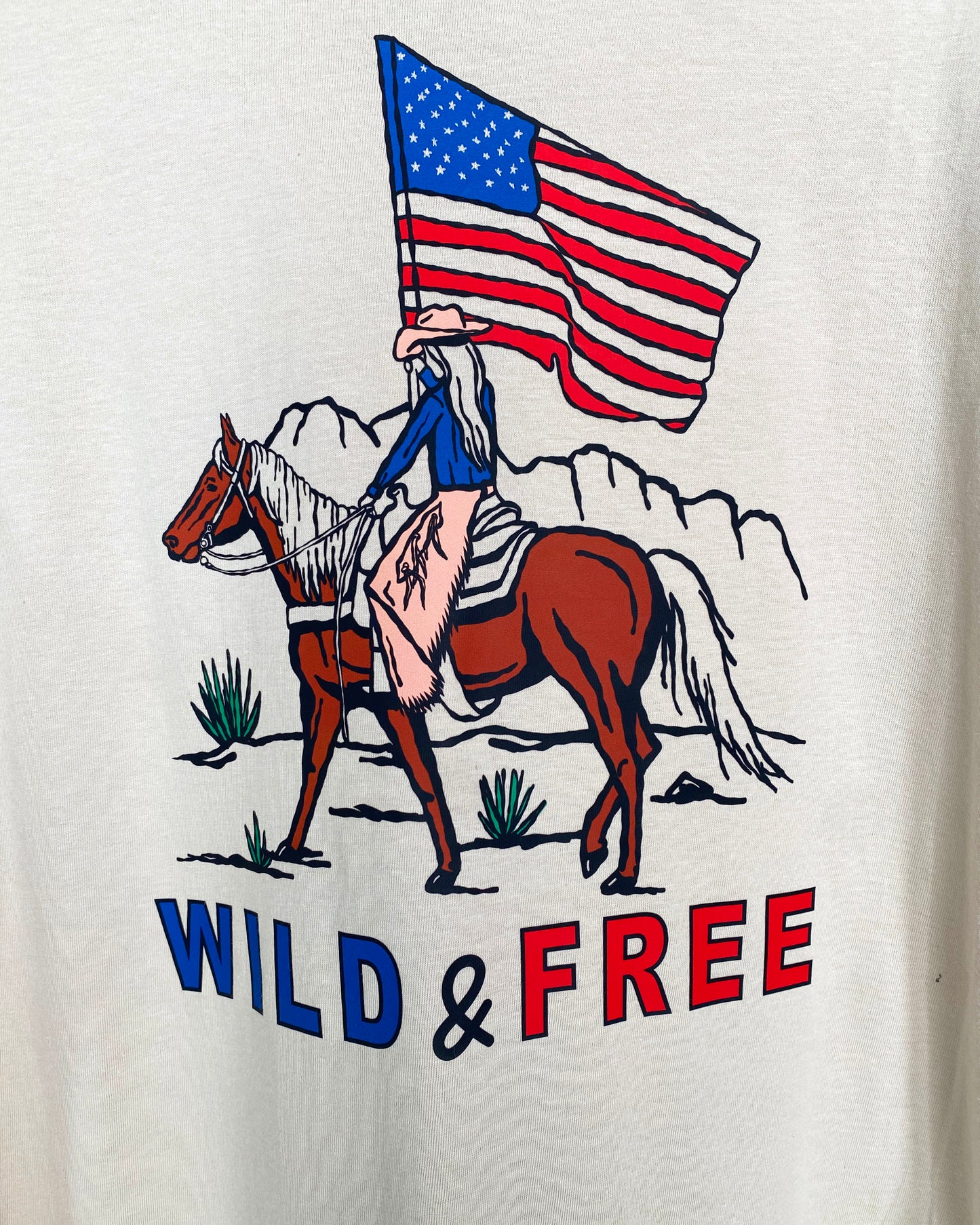Wild & Free Western Graphic Tee - Sand