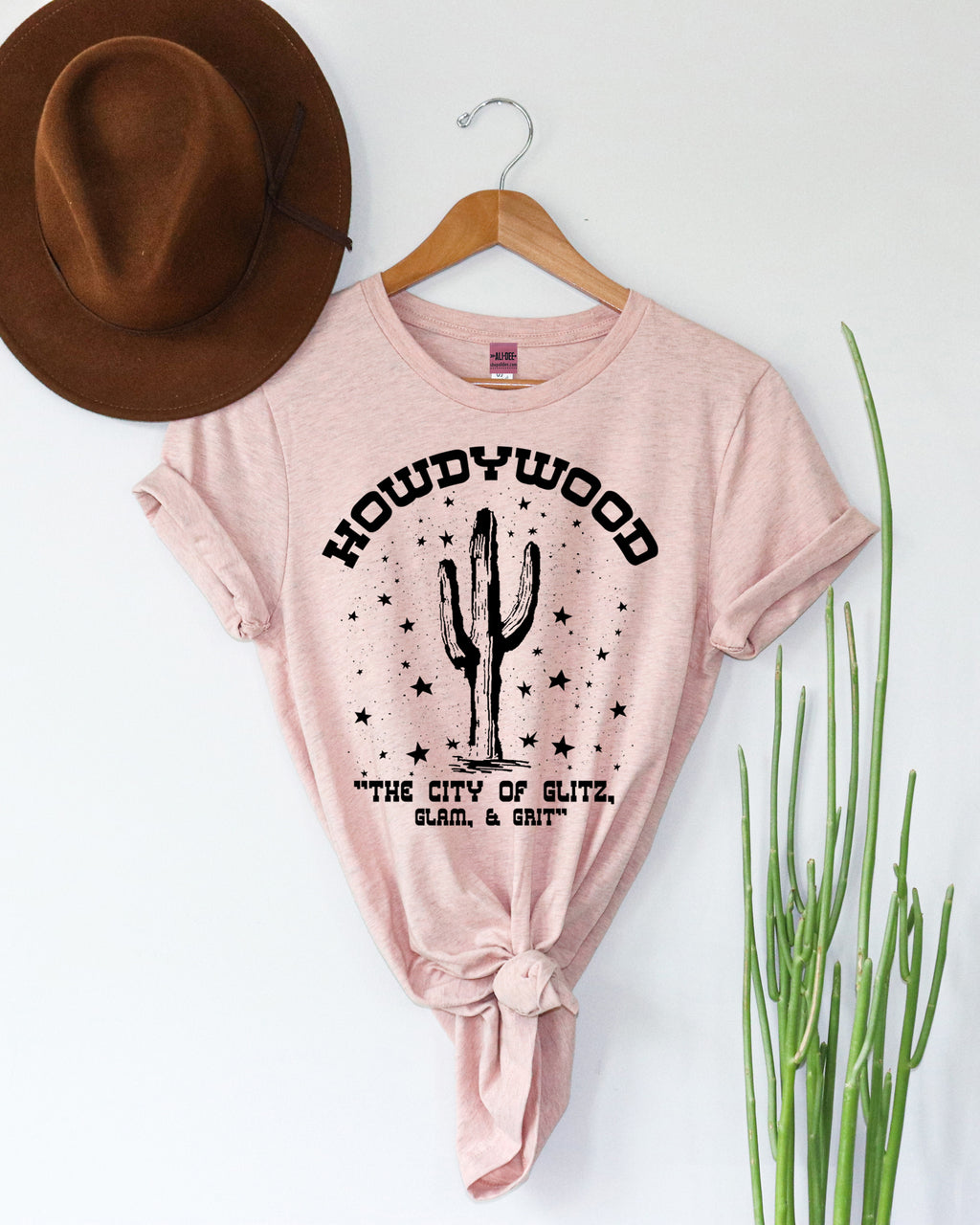 Howdywood Tee - Peachy Pink