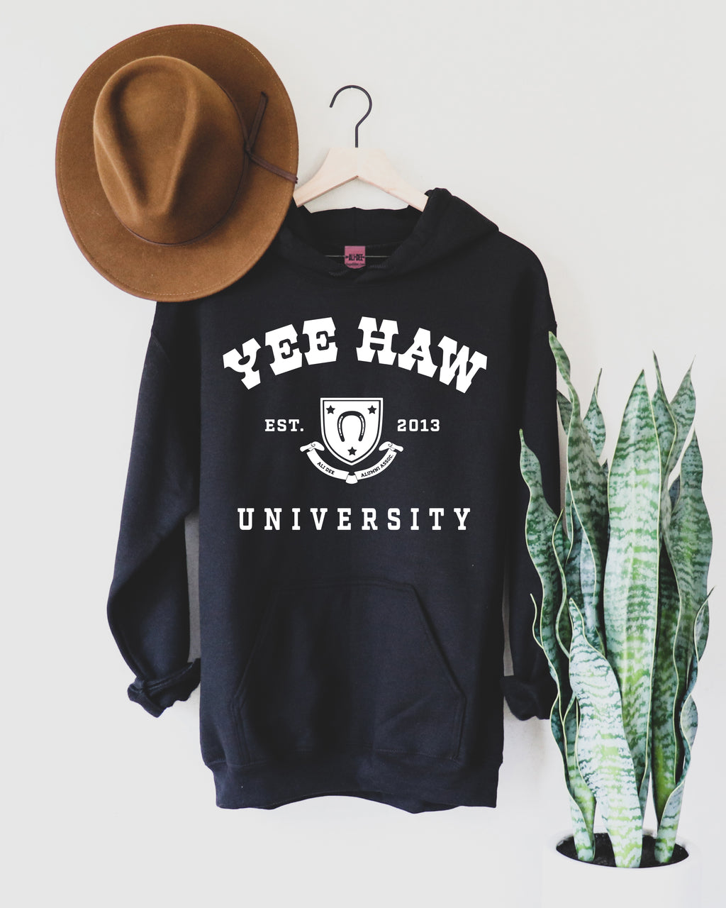 Yee Haw University Hoodie - Heather Charcoal