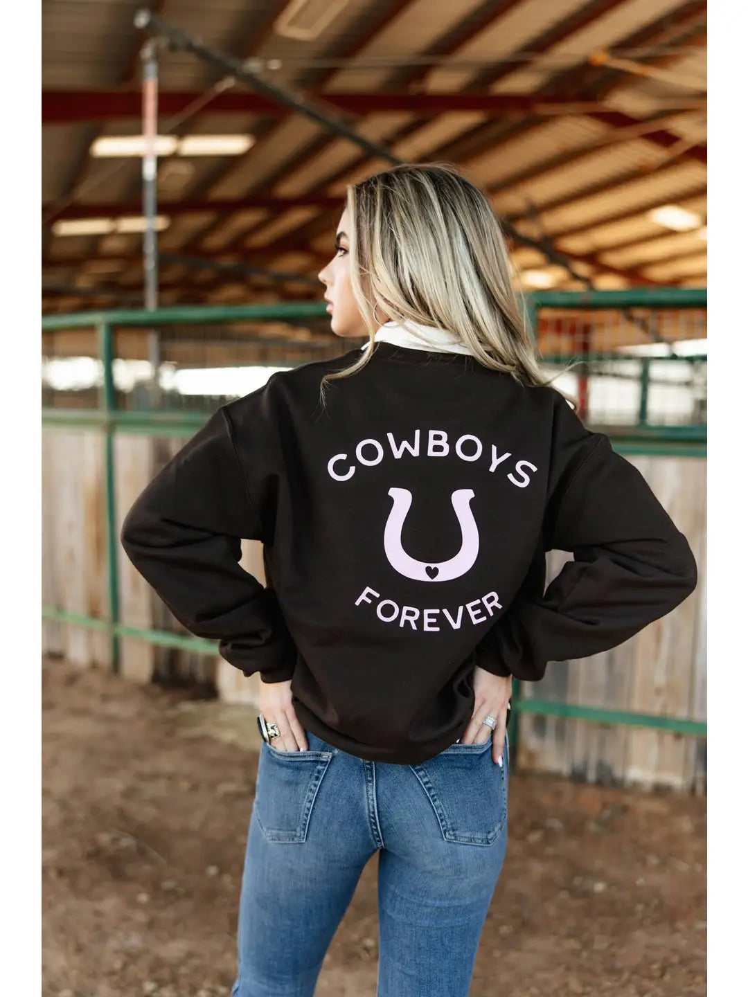 Ali Dee Cowboys Forever Sweatshirt - Chocolate