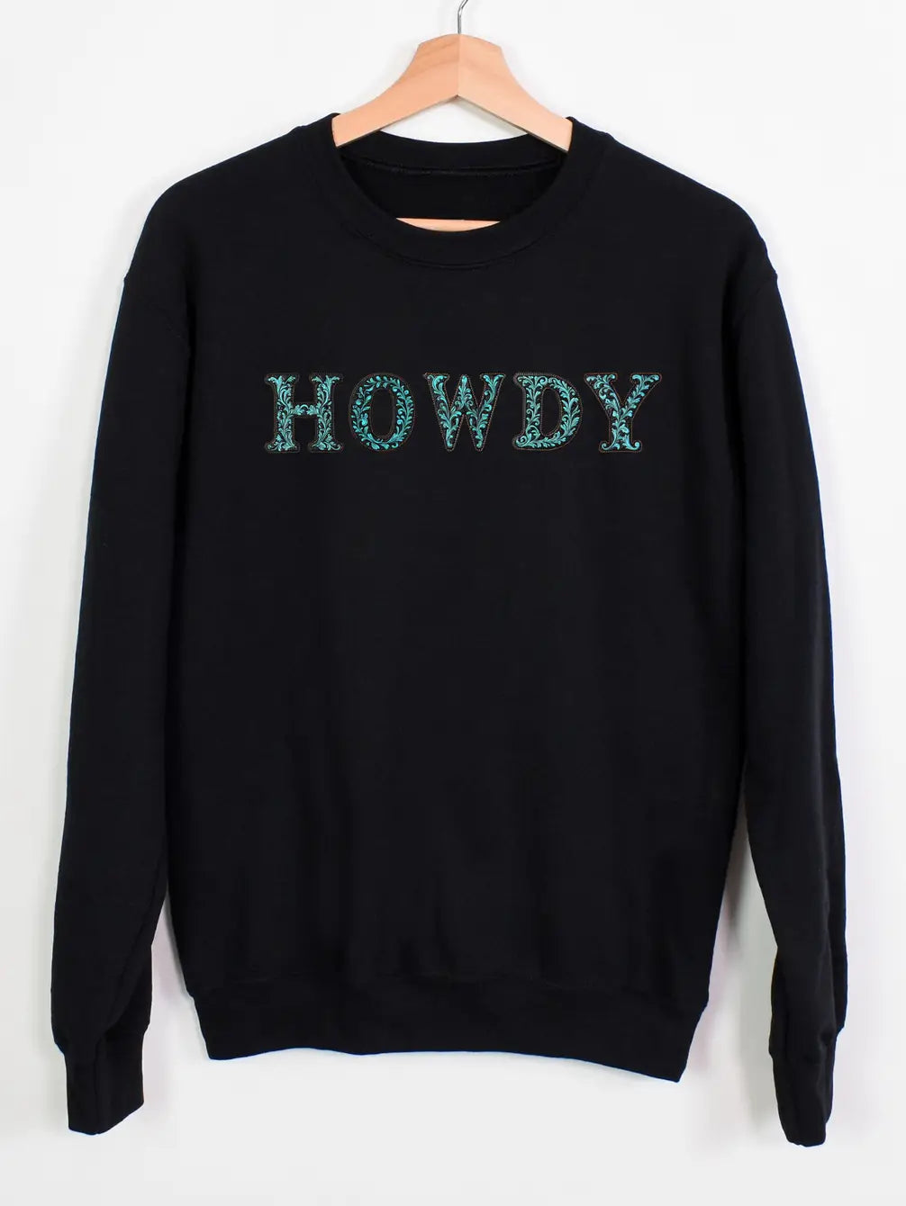Ali Dee Howdy Tooled Sweatshirt - Black