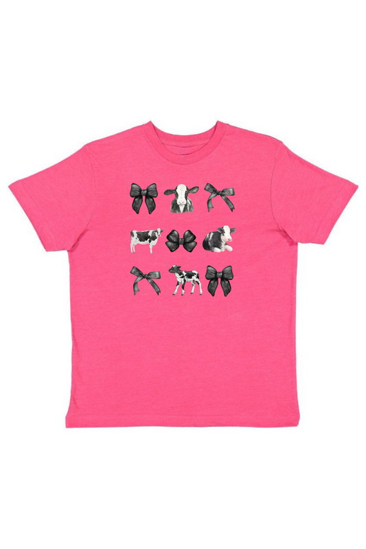 Kids and Toddler Cows and Bows - Vintage Hot Pink