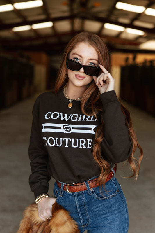 Cowgirl Couture Graphic Sweatshirt - Brown
