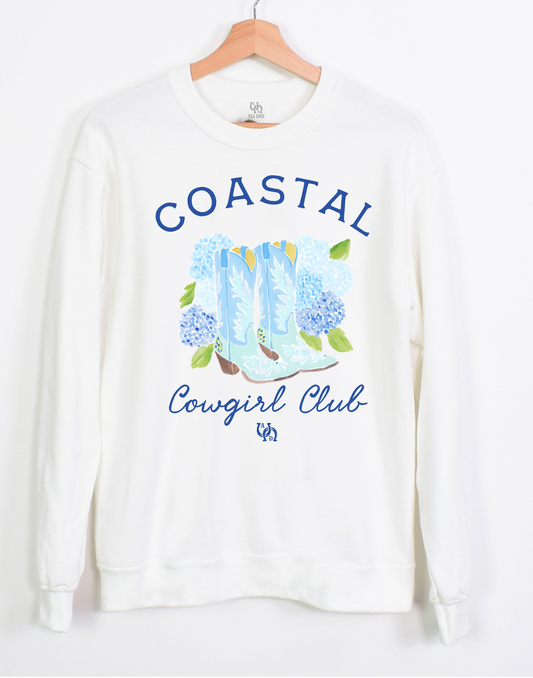 Coastal Cowgirl Club Sweatshirt - White