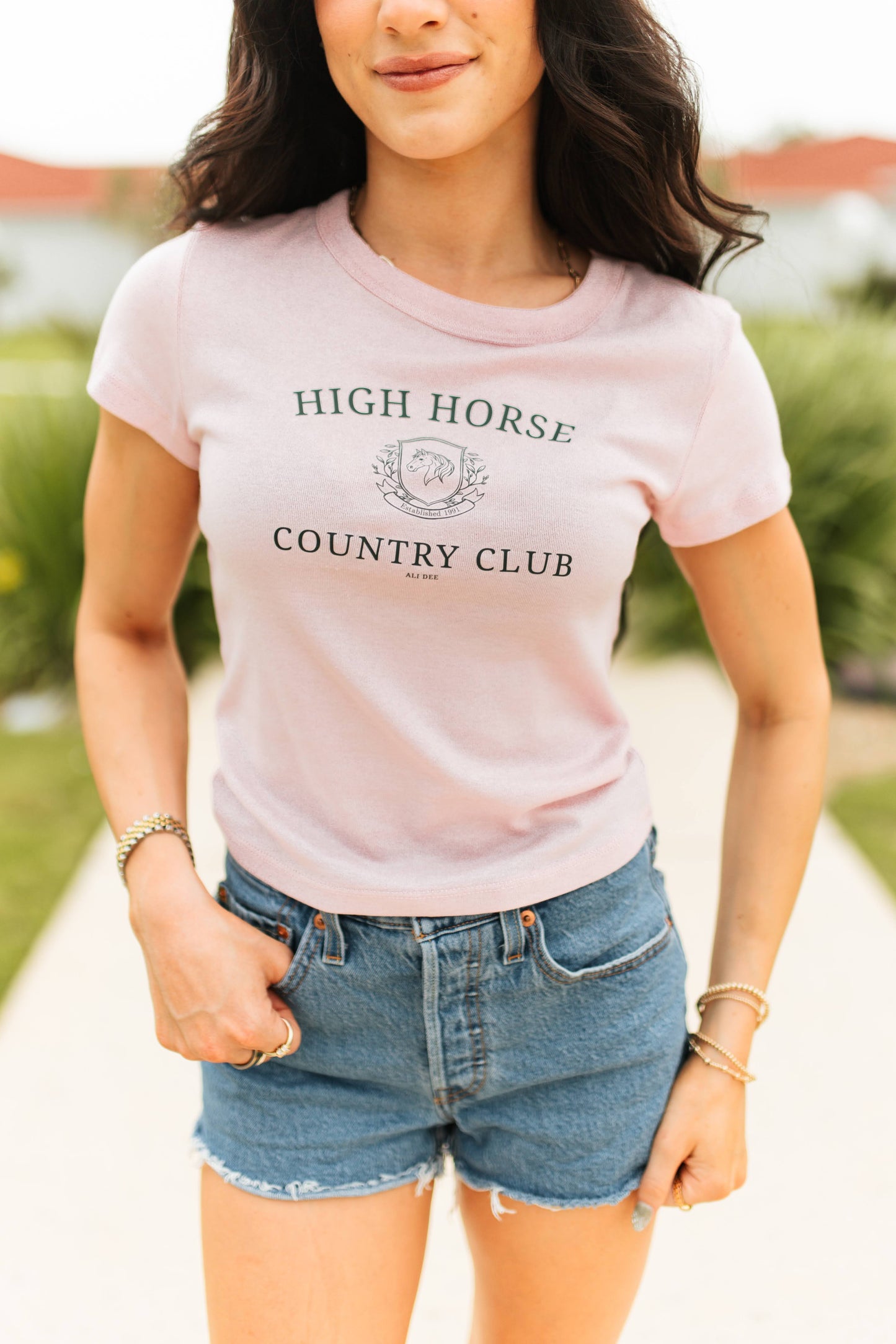 High Horse Country Club Baby Doll T-Shirt - Pink
