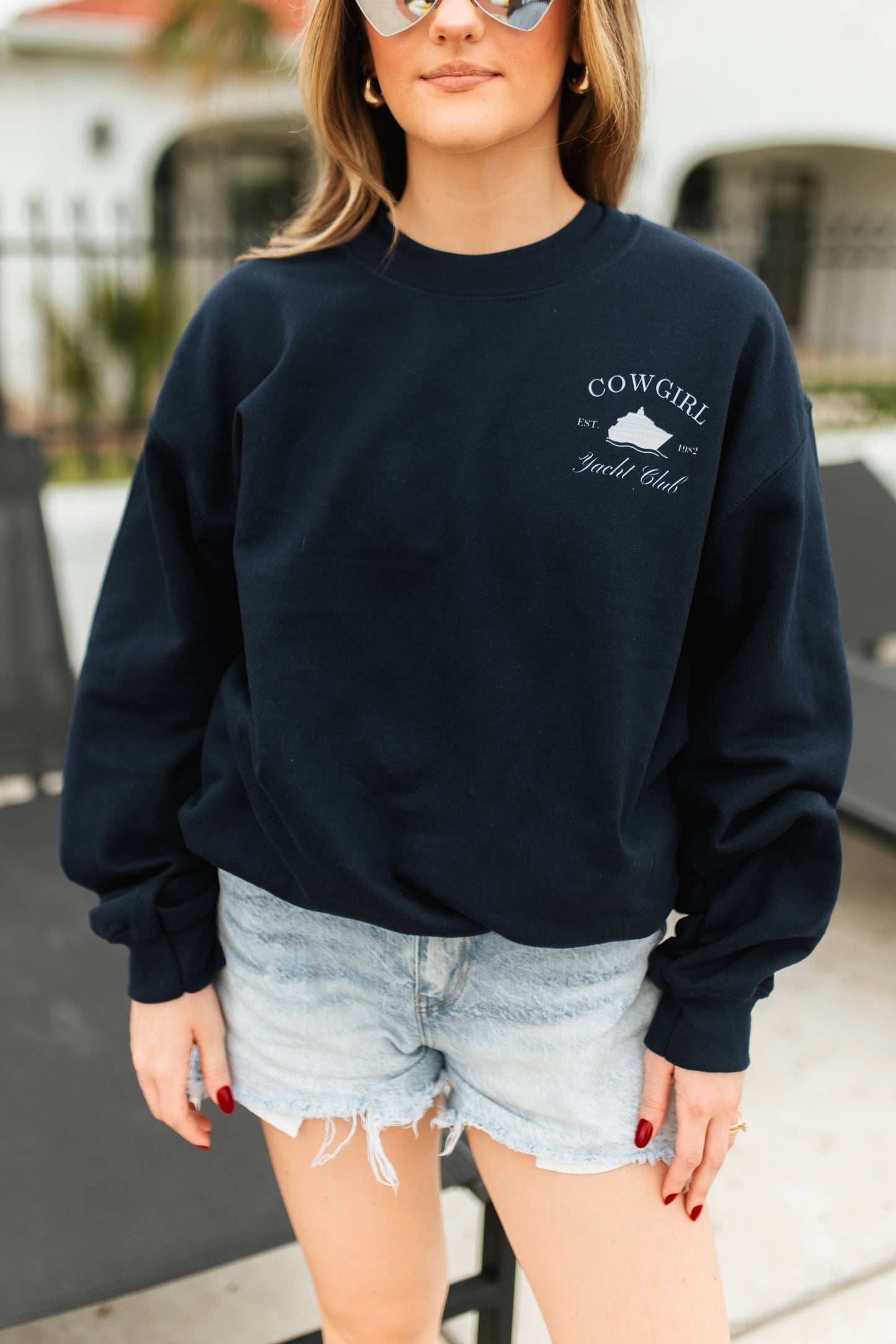 Cowgirl Yacht Club Sweatshirt - Navy