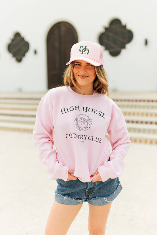 High Horse Country Club Sweatshirt - Light Pink