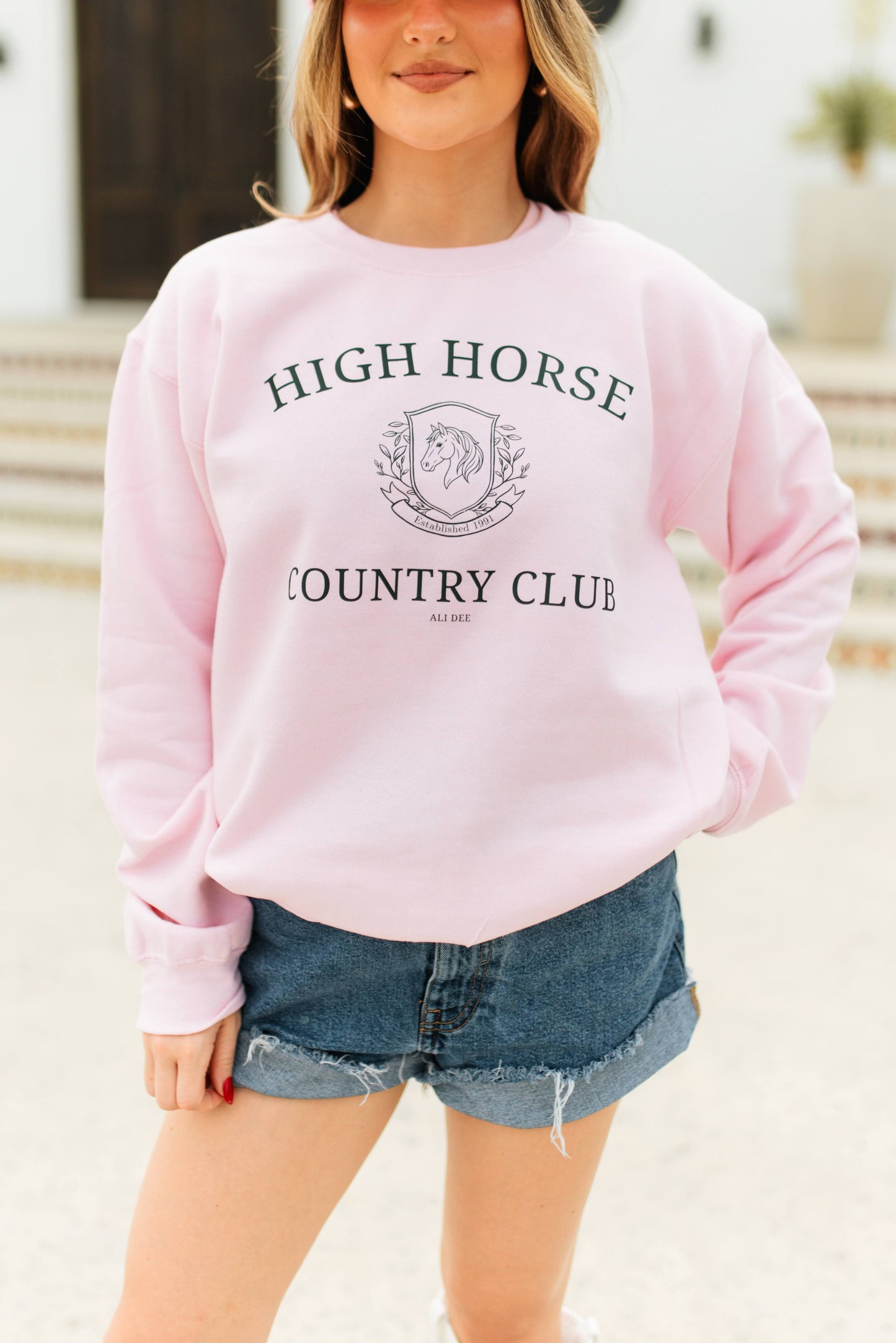 High Horse Country Club Sweatshirt - Light Pink