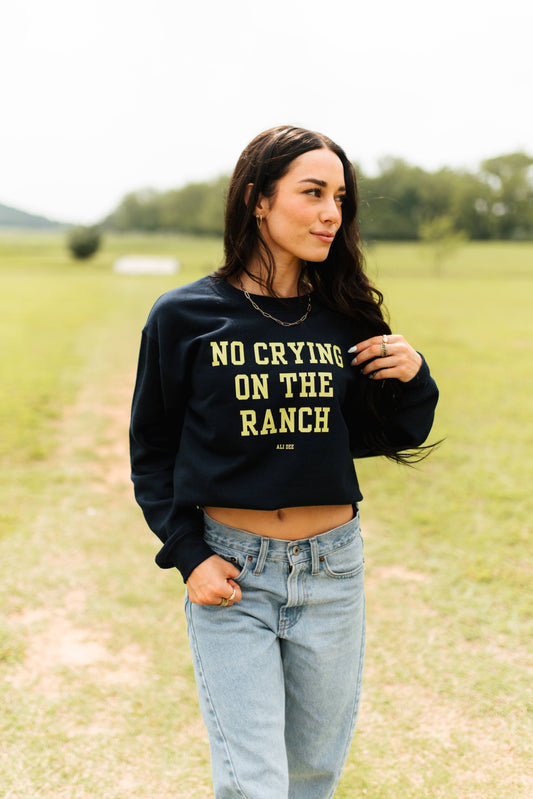 No Crying On The Ranch Sweatshirt - Navy