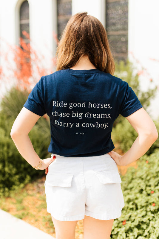 Marry A Cowboy T-Shirt - Navy