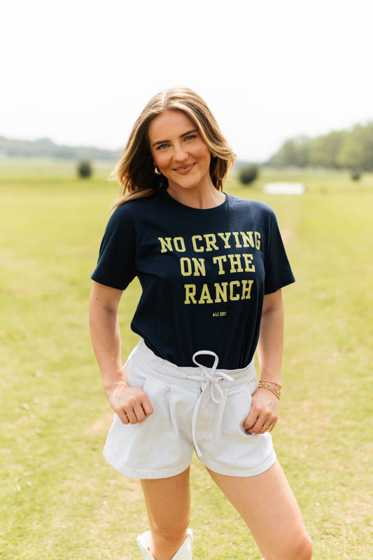 No Crying On The Ranch T-Shirt - Navy