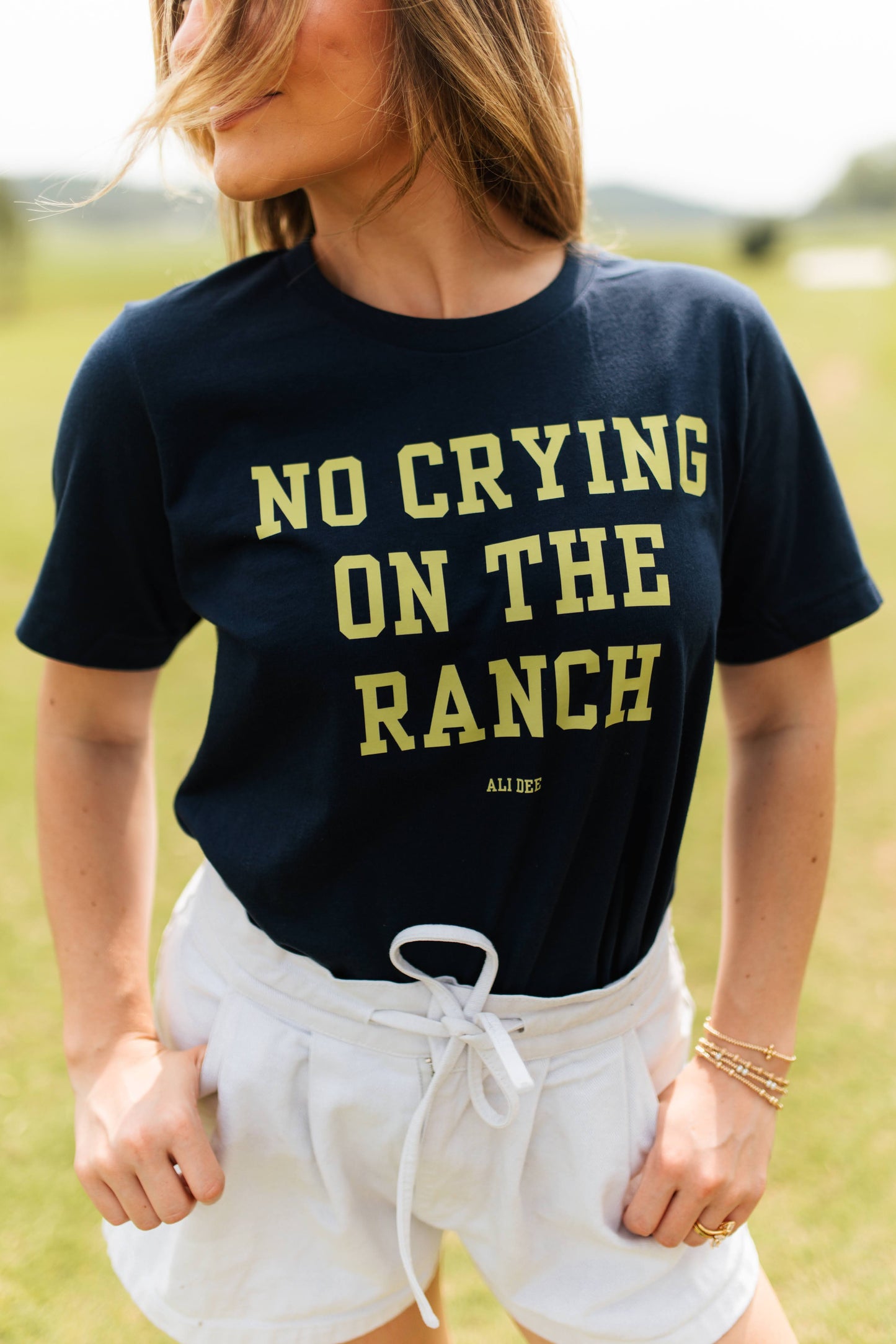 No Crying On The Ranch T-Shirt - Navy