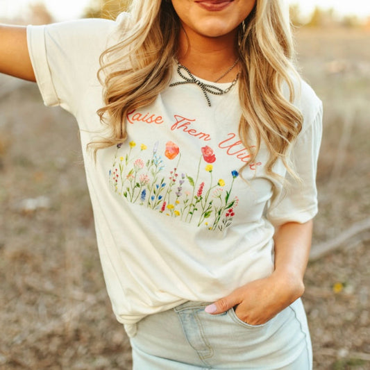 Raise Them Wild Graphic Tee - Natural