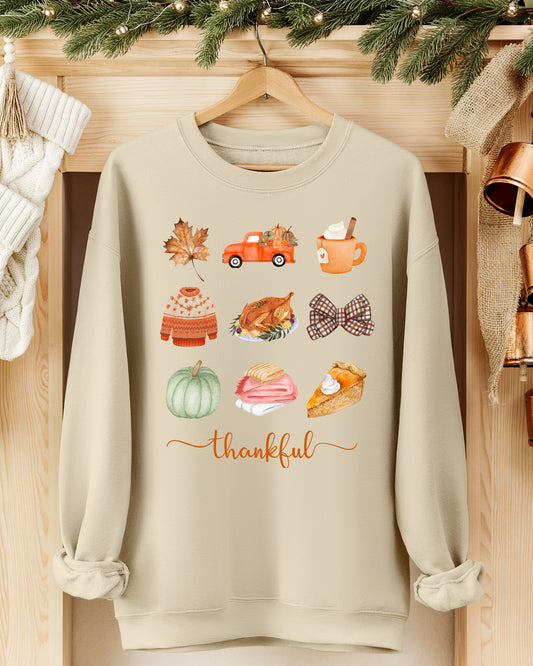 Thankful Graphic Sweatshirt - Sand