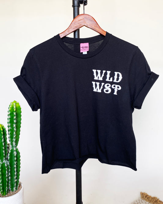 WLD WST Western Cropped Graphic Tee - Black Crop
