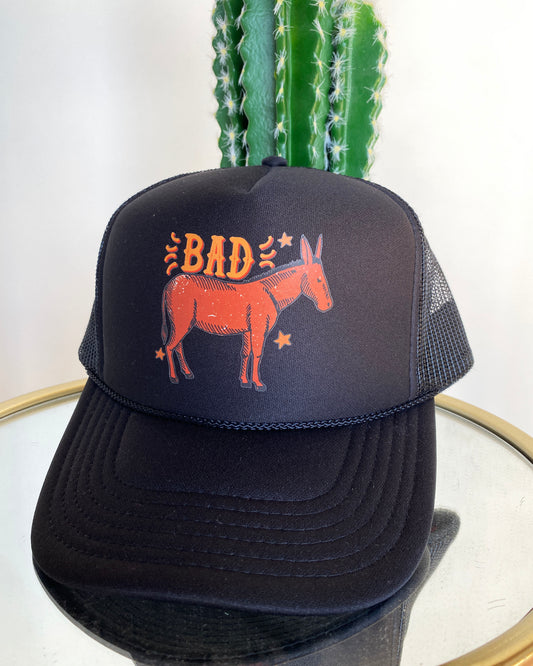 Bad Ass Trucker Hat by Ali Dee - Solid Black