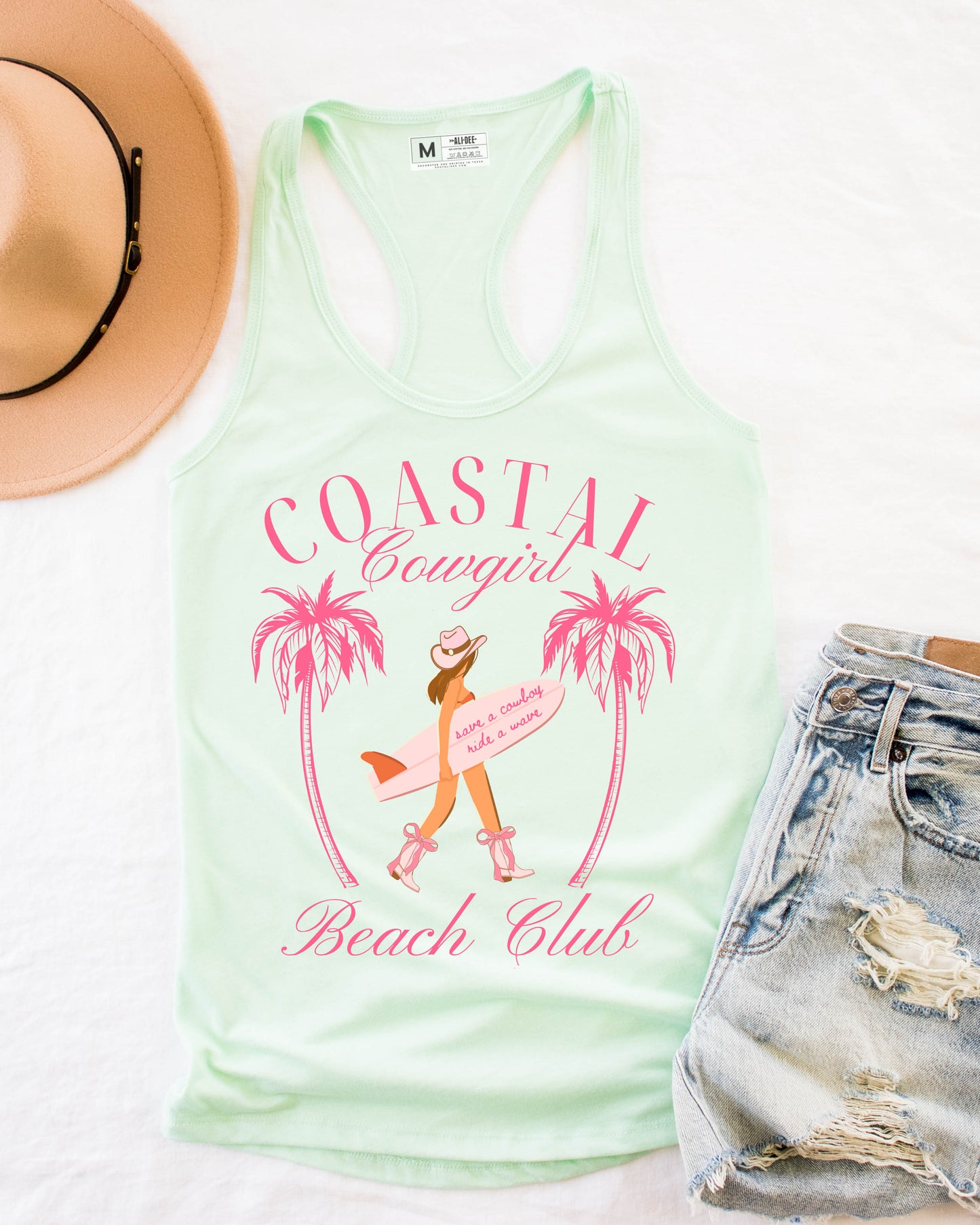 Coastal Cowgirl Graphic Tank - Mint