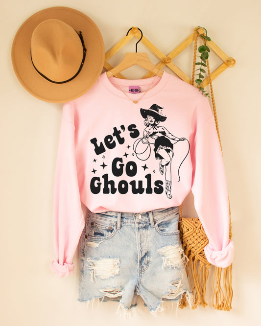Let's Go Ghouls Halloween Sweatshirt - Pink
