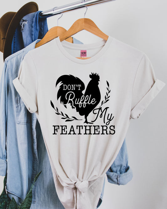 Don't Ruffle My Feathers Western Graphic Tee - Heather Dust