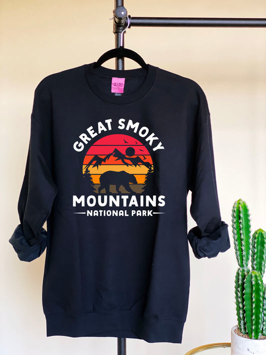 Great Smoky Mountains National Park Graphic Sweatshirt - Black