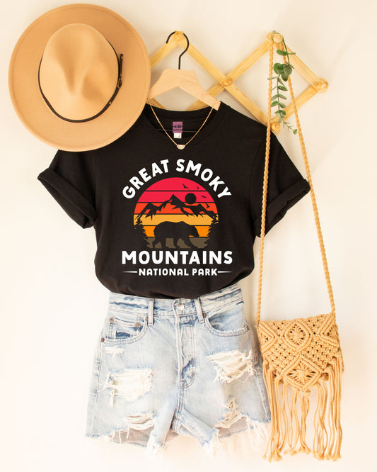 Great Smoky Mountains National Park Graphic Tee - Heather Black