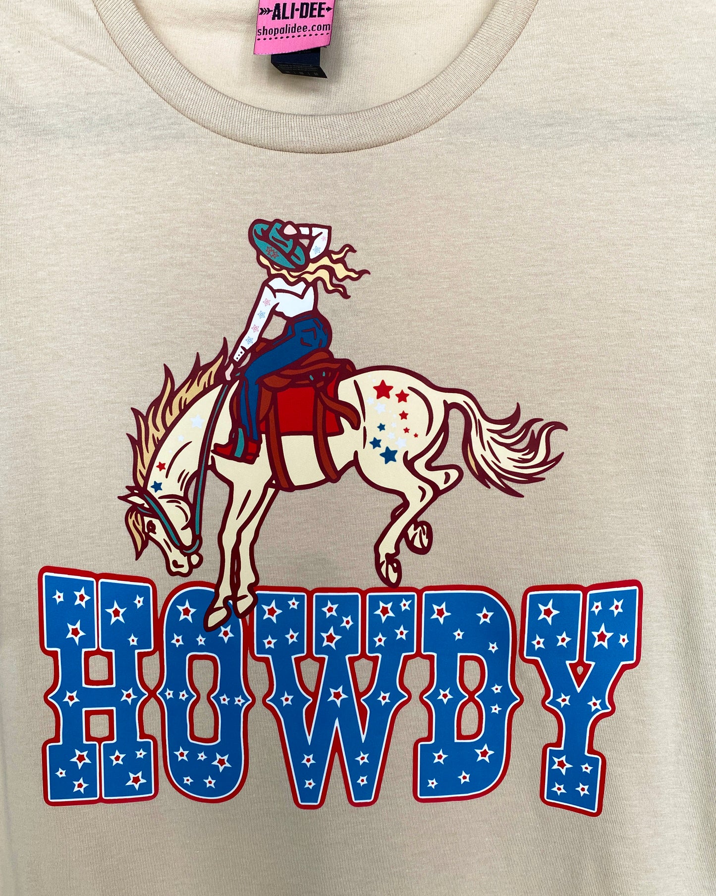 Howdy Americana Cowgal Graphic Tee - Sand