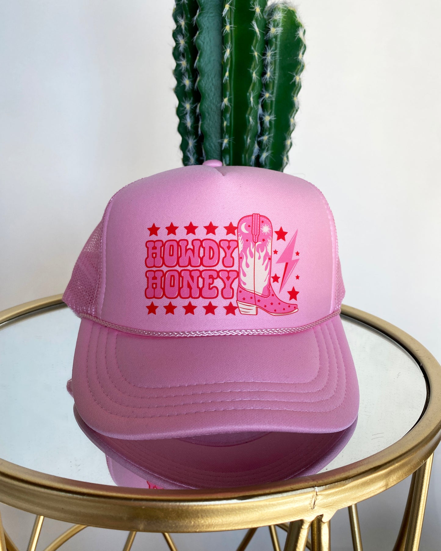 Howdy Honey Trucker Hat by Ali Dee - Solid Pink