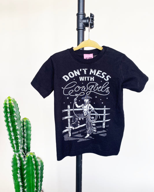 Ali Dee Kids Don't Mess With Cowgirls - Youth Black Tee