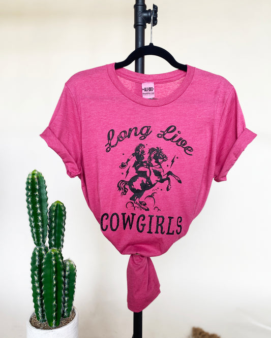 Long Live Cowgirls Western Graphic Tee - Heather Berry