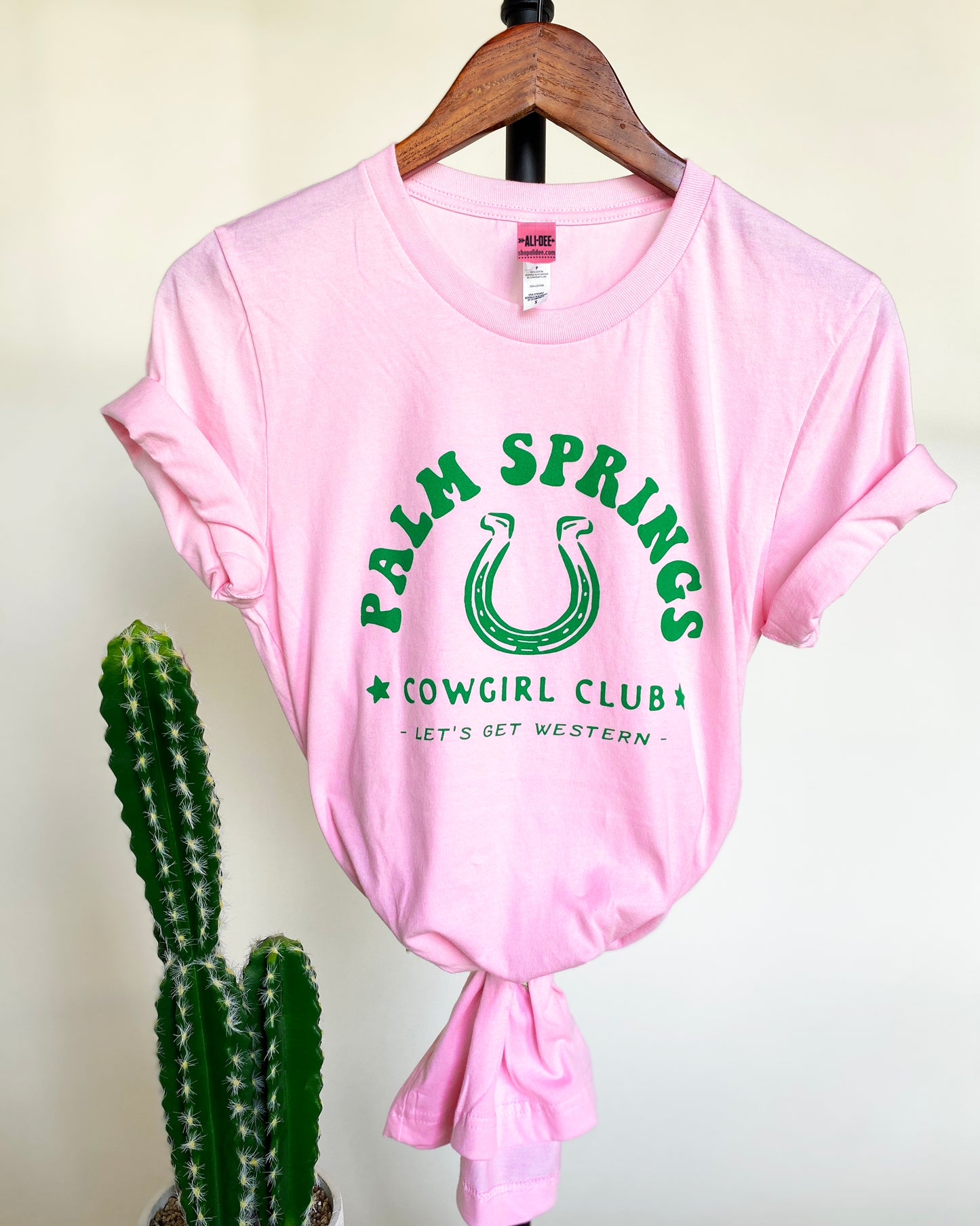 Palm Springs Cowgirl Club Western Graphic Tee - Pink