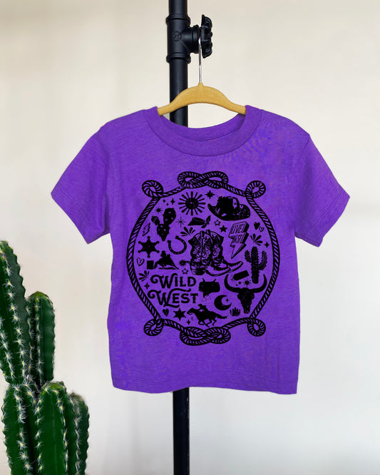 Ali Dee Toddler Wild West Icons Western Graphic Tee - Toddler Purple