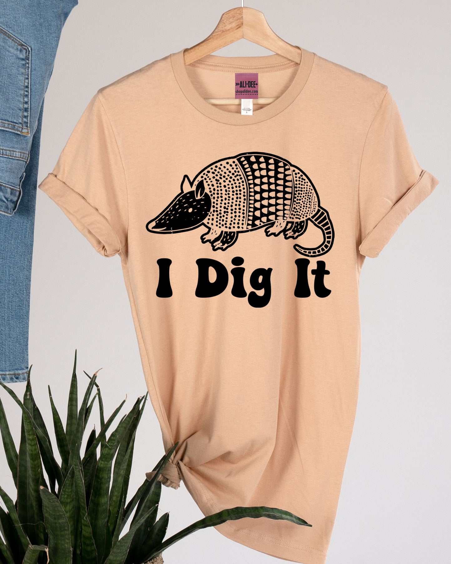 I Dig It Western Graphic Tee - Heather Sand Dune