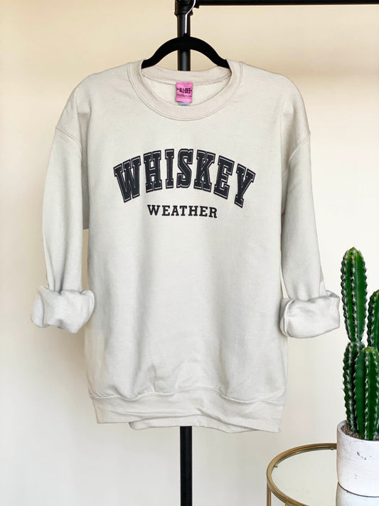 Whiskey Weather Western Puff Graphic Sweatshirt - Sand