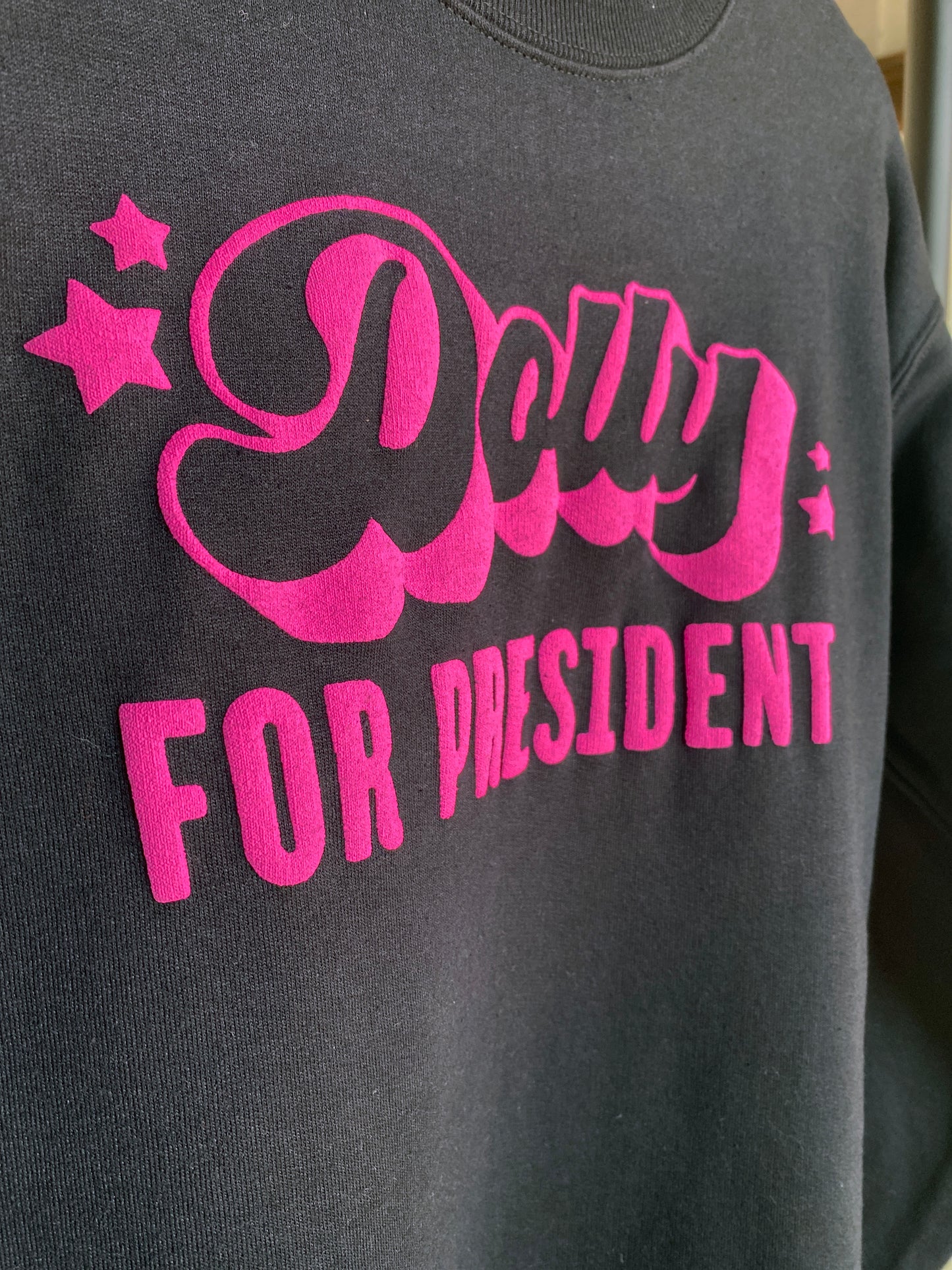 Dolly for President Puff Graphic Sweatshirt - Black