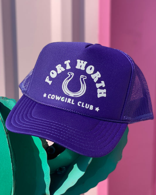 Fort Worth Cowgirl Club Trucker Hat by Ali Dee - Solid Purple