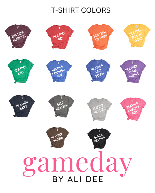 Gameday By Ali Dee Customizable Gameday Football Graphic Tee - Pick Your Colors