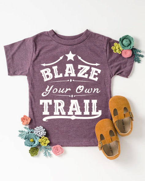 Kids Blaze Your Own Trail Tee - Heather Cassis