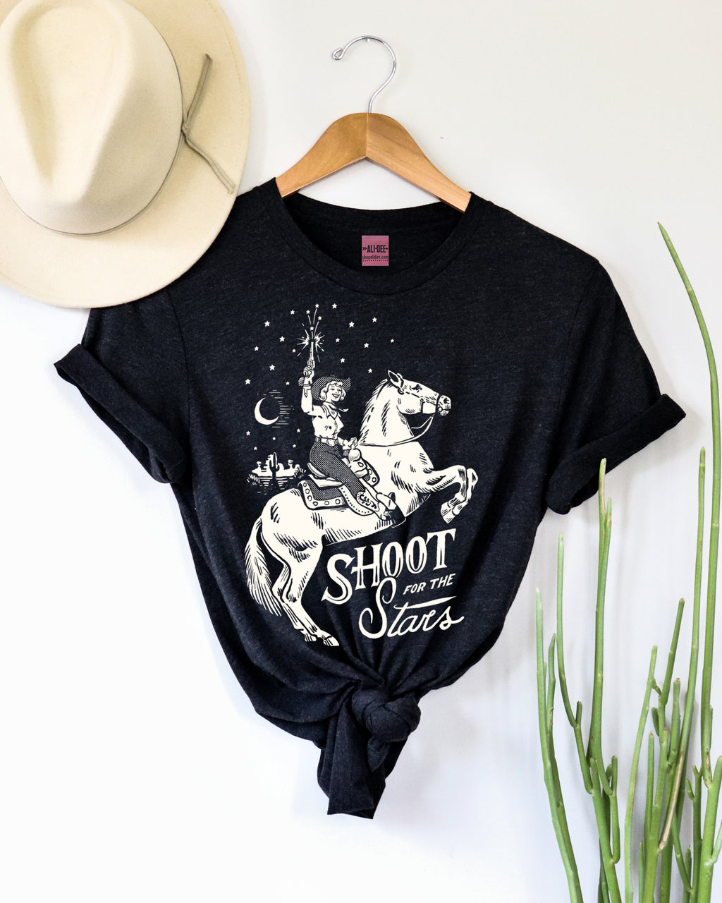 Shoot for the Stars Tee - Heather Black